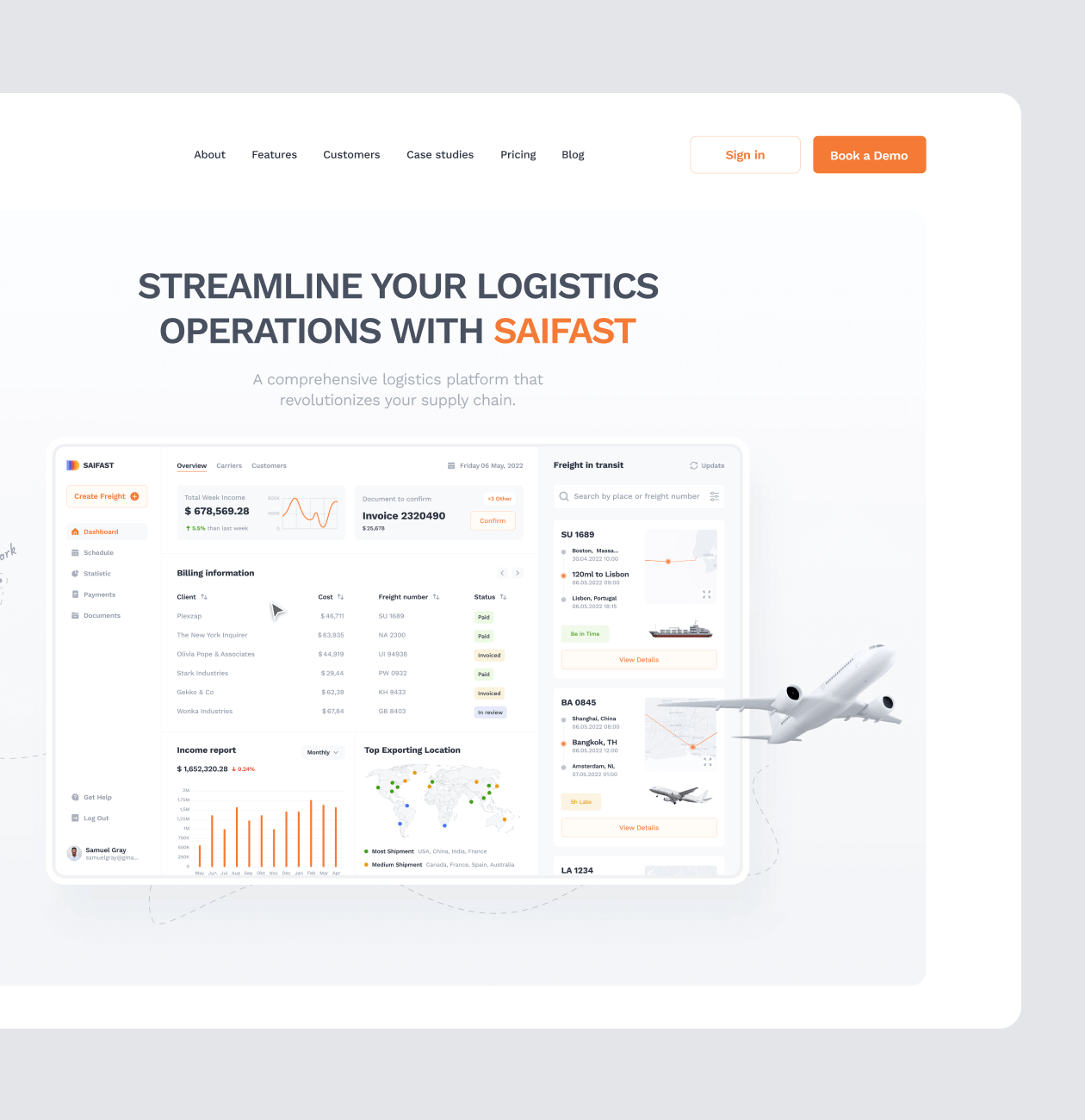 Saifast – promo website for Logistic platform - Website Development - Photo 3