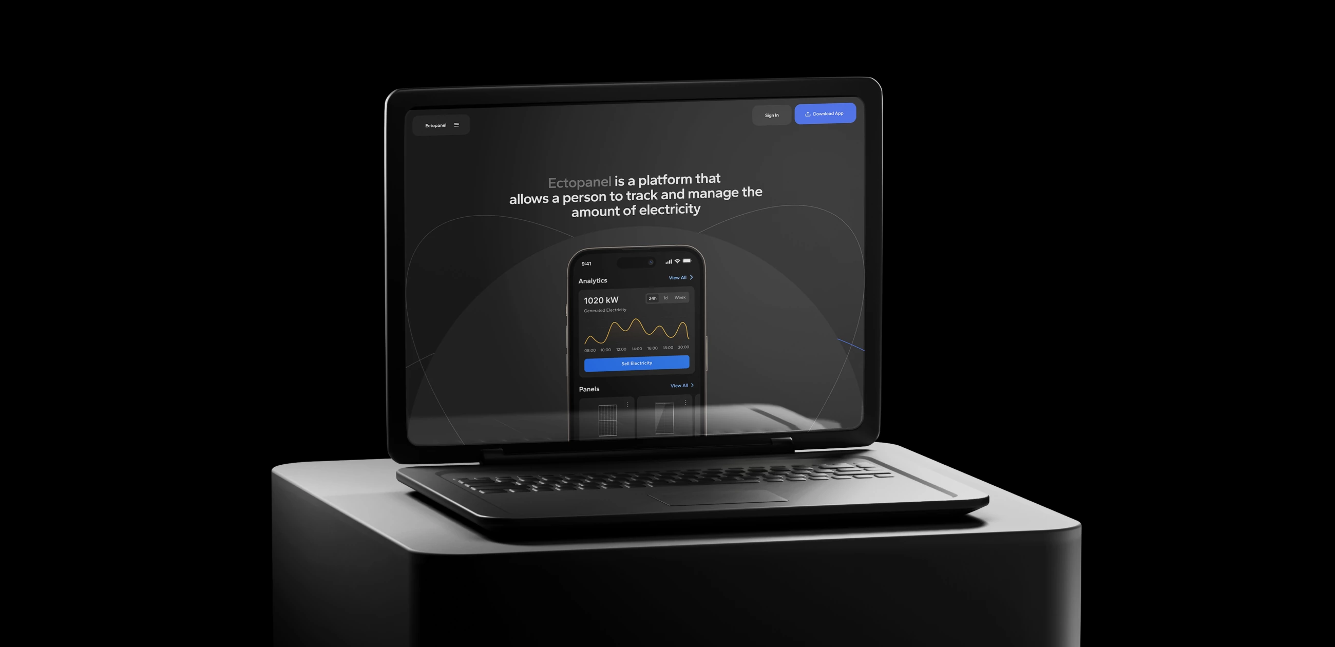 Ectopanel – Promo website for mobile app - Website Development - Photo 1