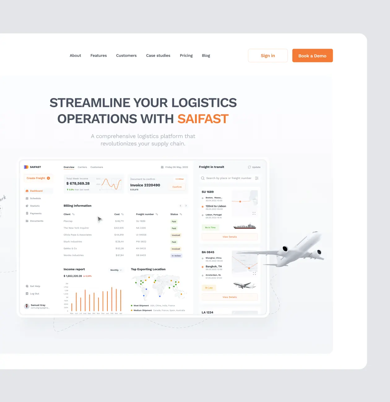 Saifast – promo website for Logistic platform - Website Development - Photo 3