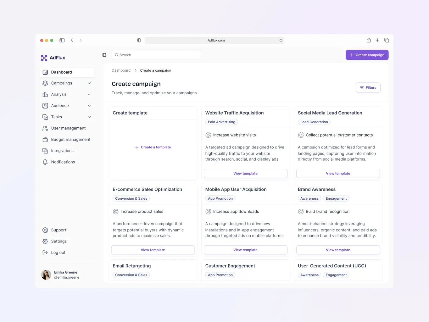 AdFlux – Redesigned Marketing Platform - Website Development - Photo 4