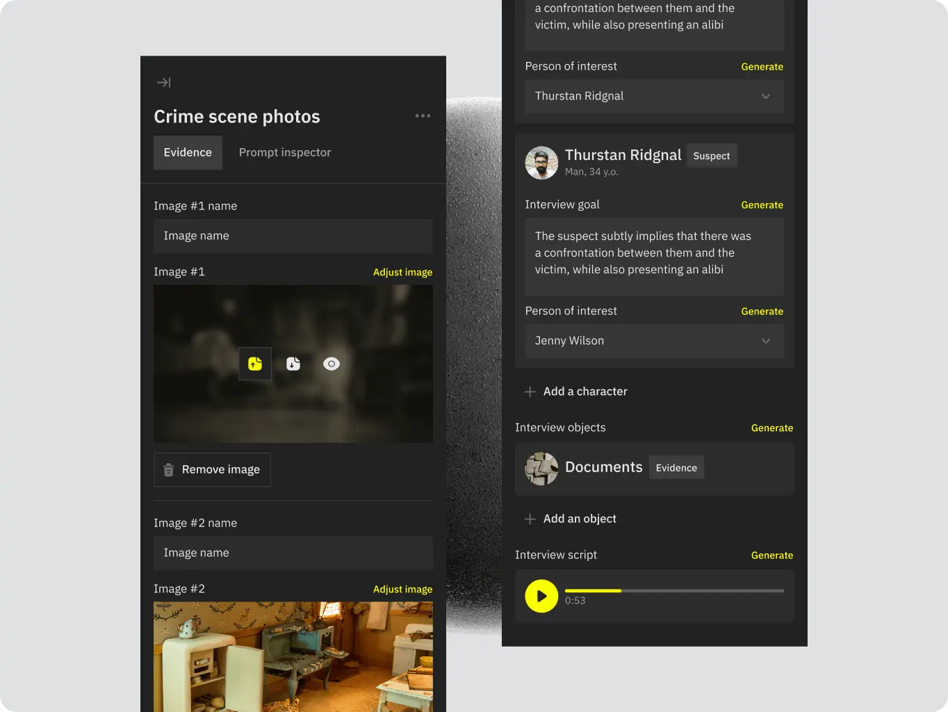 Wolf Games case maker studio – AI-<wbr>driven crime story creation - Website Development - Photo 3