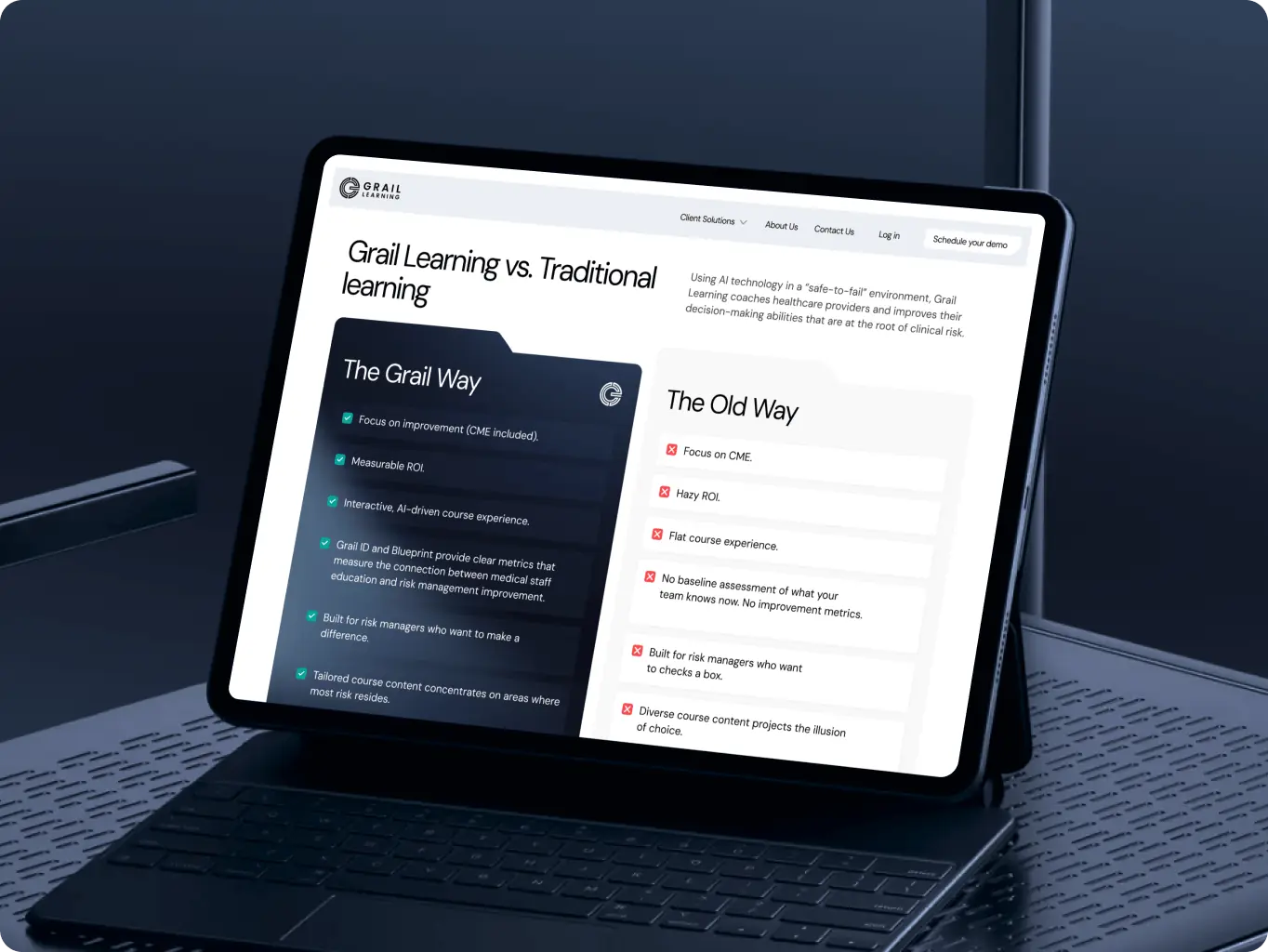 Grail Learning – risk management platform for modern healthcare teams - Website Development - Photo 3