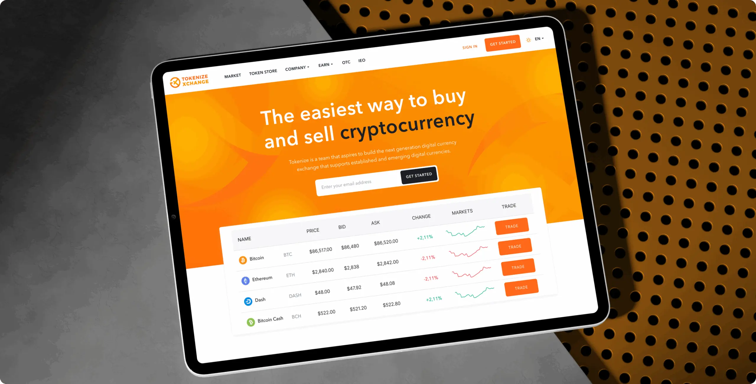 Tokenize Xchange – the easiest way to buy and sell cryptocurrency - Website Development - Photo 1
